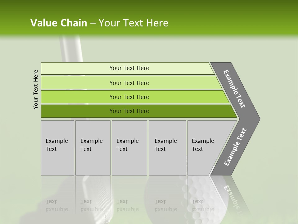 Golf Stick And Ball On The Green Grass With Green Background PowerPoint Template