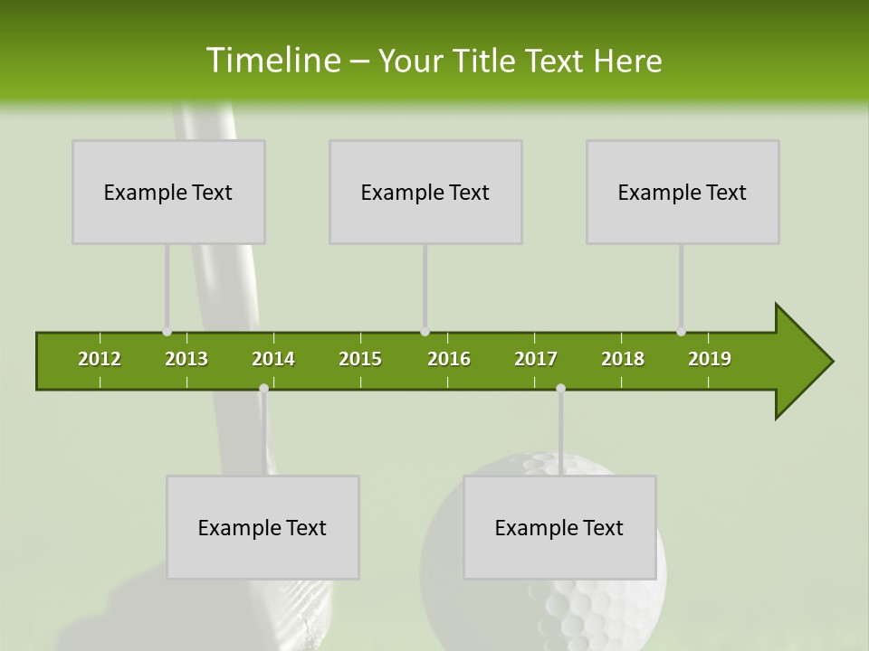 Golf Stick And Ball On The Green Grass With Green Background PowerPoint Template