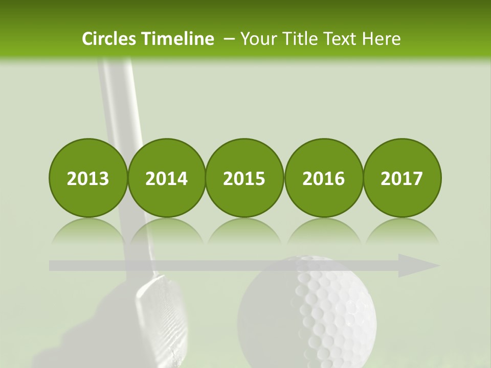Golf Stick And Ball On The Green Grass With Green Background PowerPoint Template
