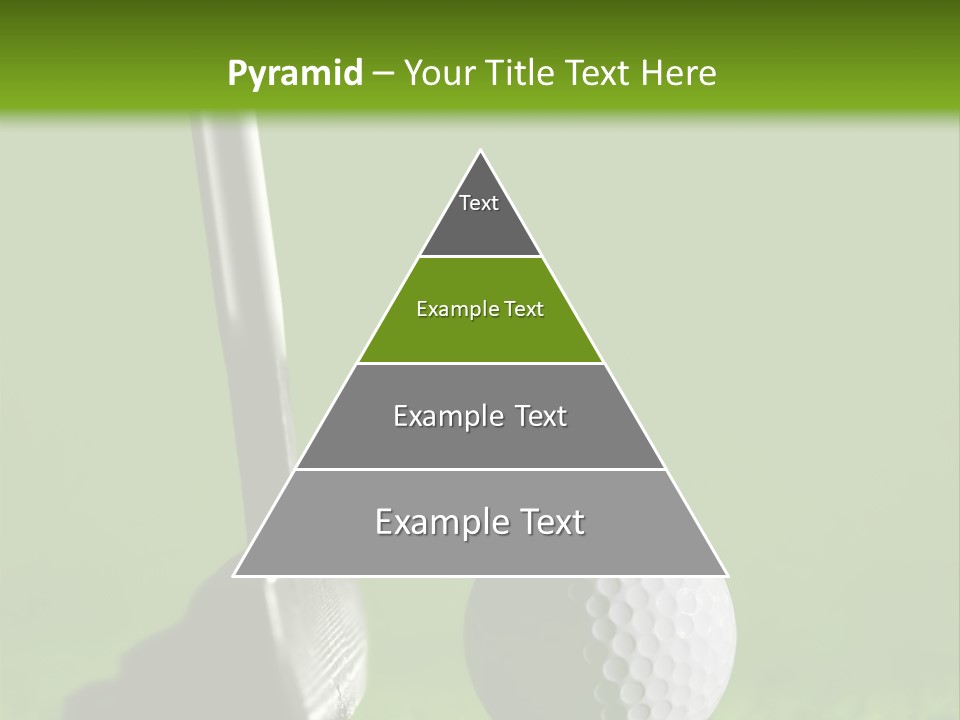 Golf Stick And Ball On The Green Grass With Green Background PowerPoint Template