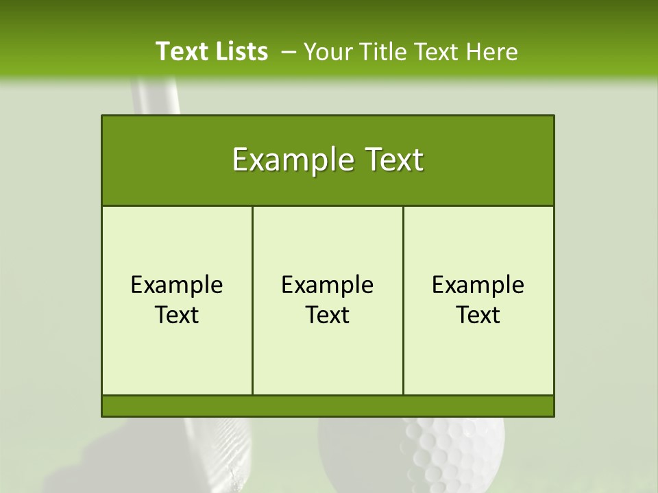 Golf Stick And Ball On The Green Grass With Green Background PowerPoint Template