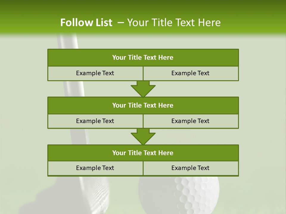 Golf Stick And Ball On The Green Grass With Green Background PowerPoint Template