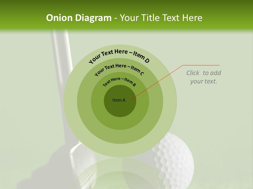 Golf Stick And Ball On The Green Grass With Green Background PowerPoint Template