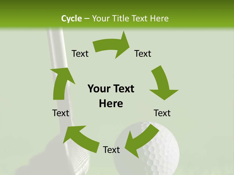 Golf Stick And Ball On The Green Grass With Green Background PowerPoint Template