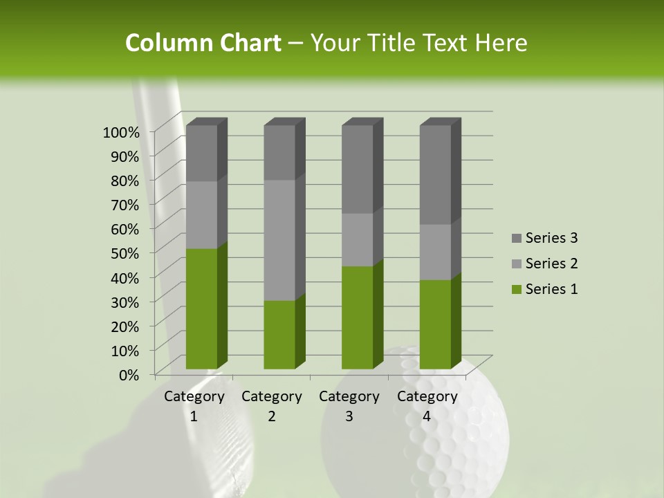 Golf Stick And Ball On The Green Grass With Green Background PowerPoint Template