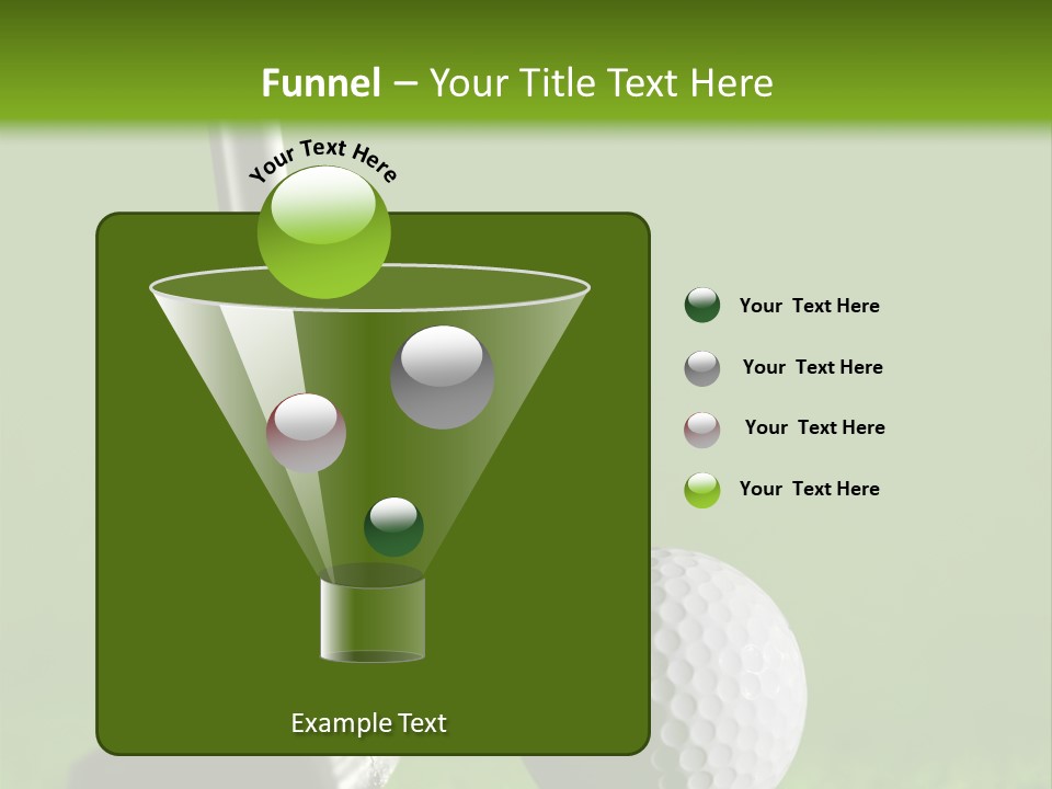 Golf Stick And Ball On The Green Grass With Green Background PowerPoint Template