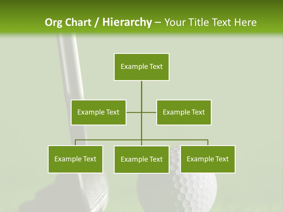 Golf Stick And Ball On The Green Grass With Green Background PowerPoint Template