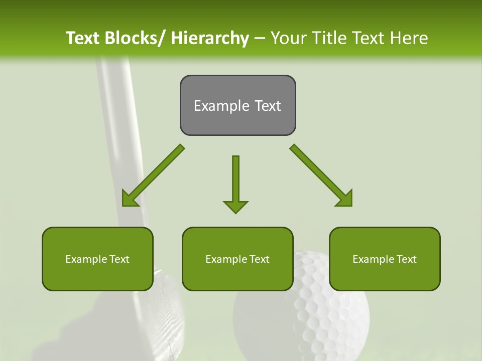Golf Stick And Ball On The Green Grass With Green Background PowerPoint Template