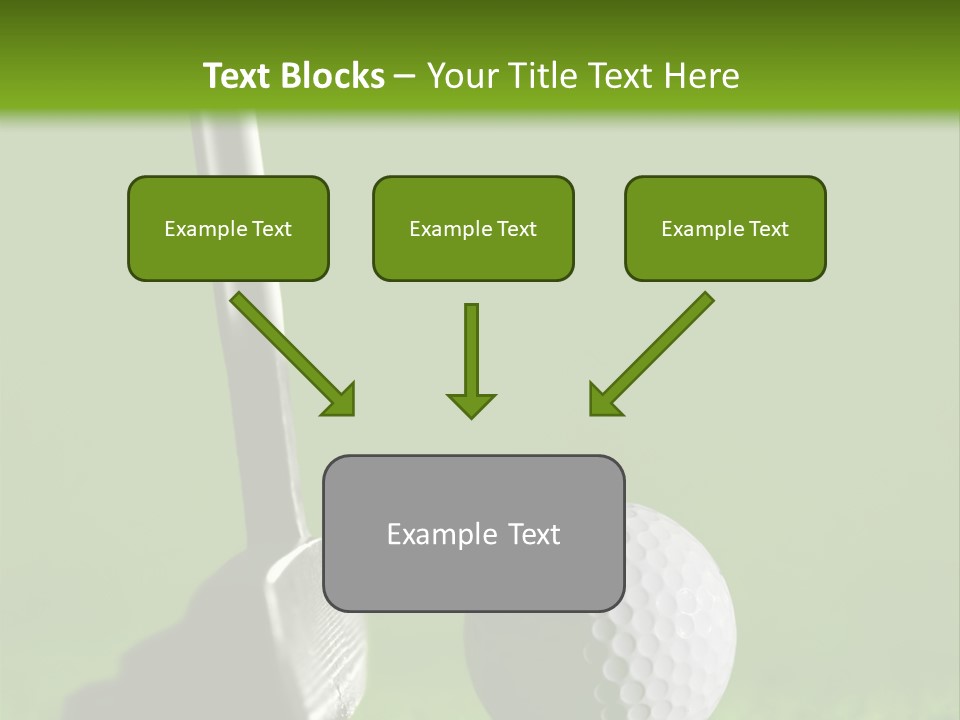 Golf Stick And Ball On The Green Grass With Green Background PowerPoint Template