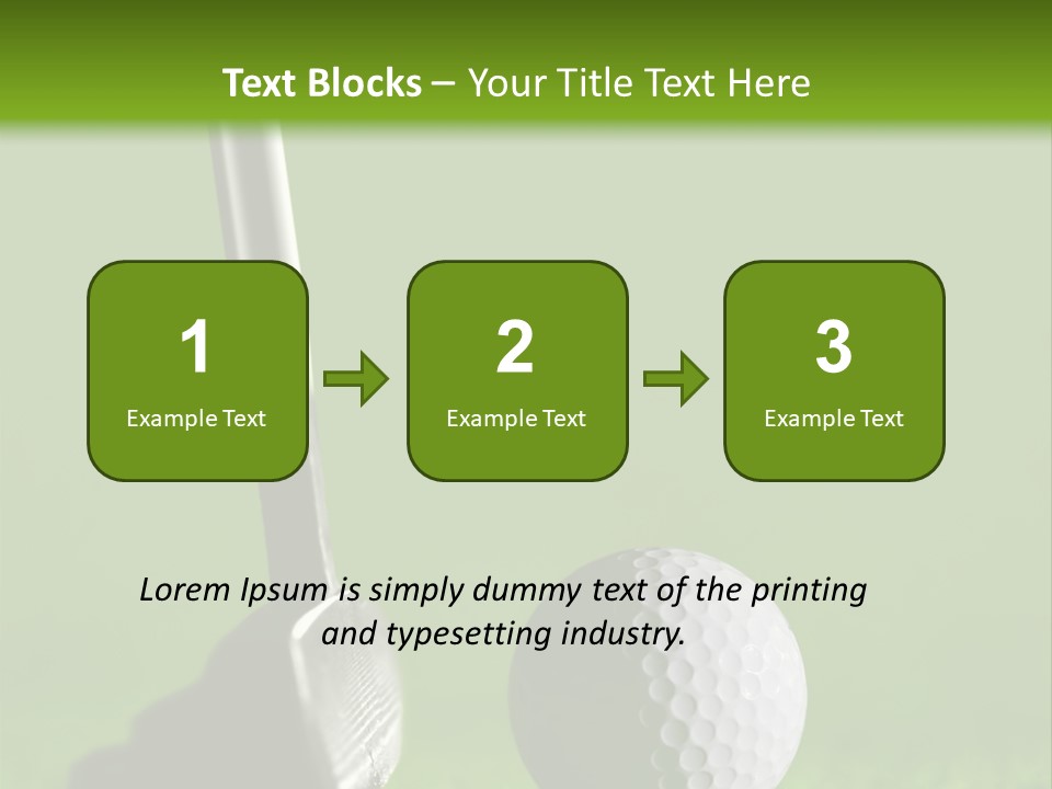 Golf Stick And Ball On The Green Grass With Green Background PowerPoint Template