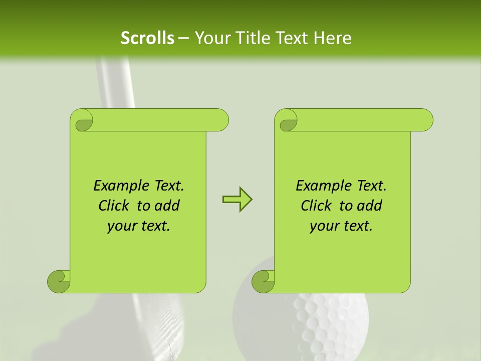 Golf Stick And Ball On The Green Grass With Green Background PowerPoint Template