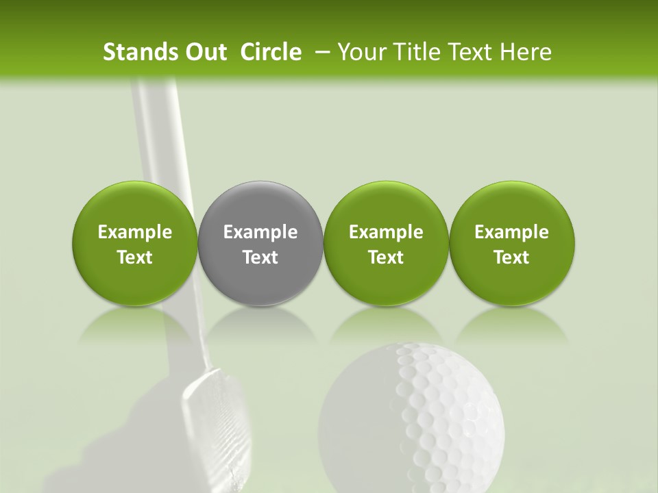 Golf Stick And Ball On The Green Grass With Green Background PowerPoint Template