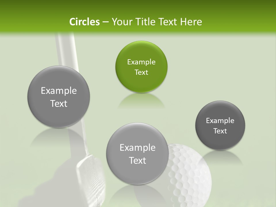 Golf Stick And Ball On The Green Grass With Green Background PowerPoint Template