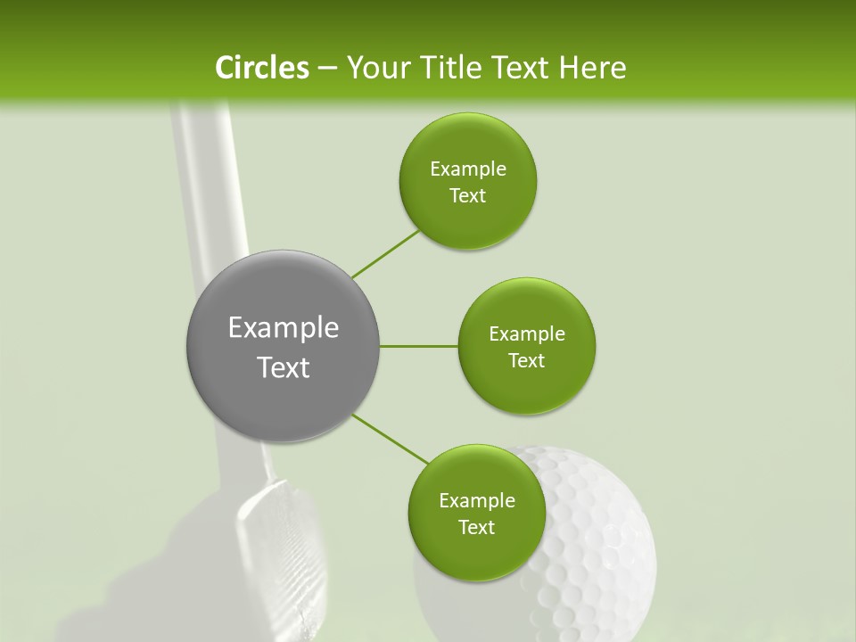 Golf Stick And Ball On The Green Grass With Green Background PowerPoint Template