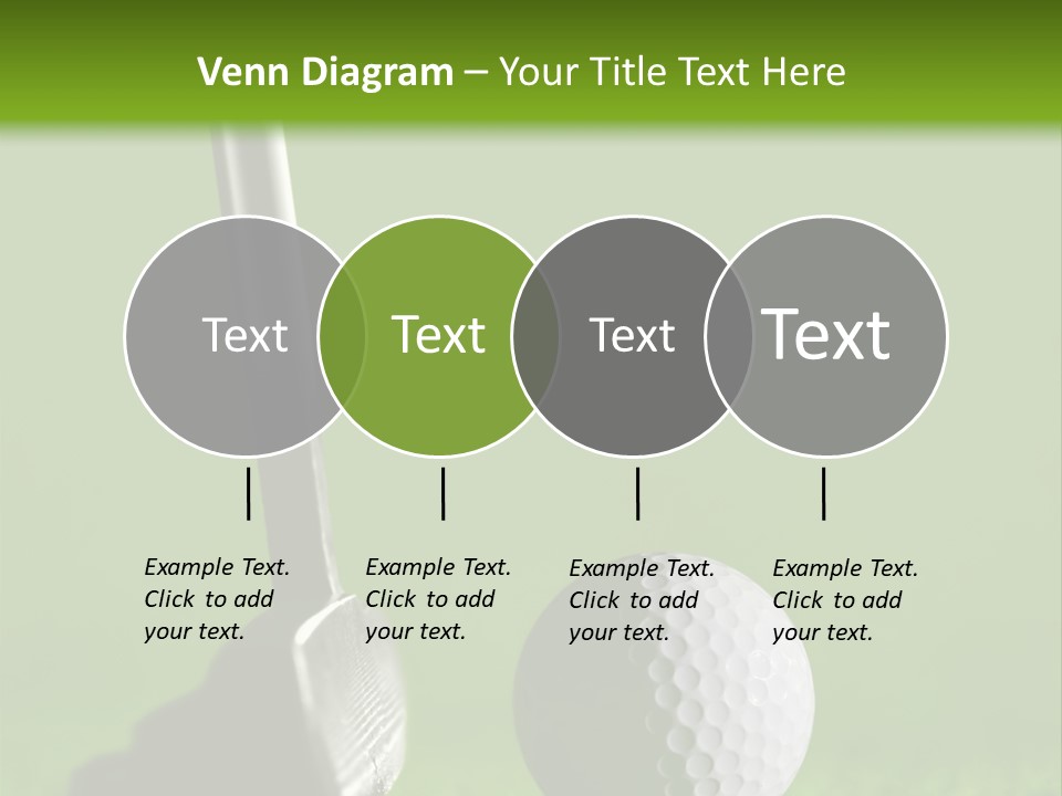 Golf Stick And Ball On The Green Grass With Green Background PowerPoint Template