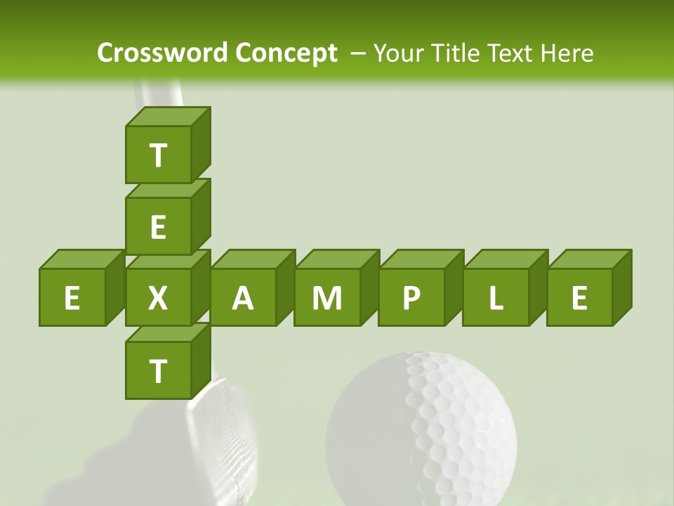 Golf Stick And Ball On The Green Grass With Green Background PowerPoint Template