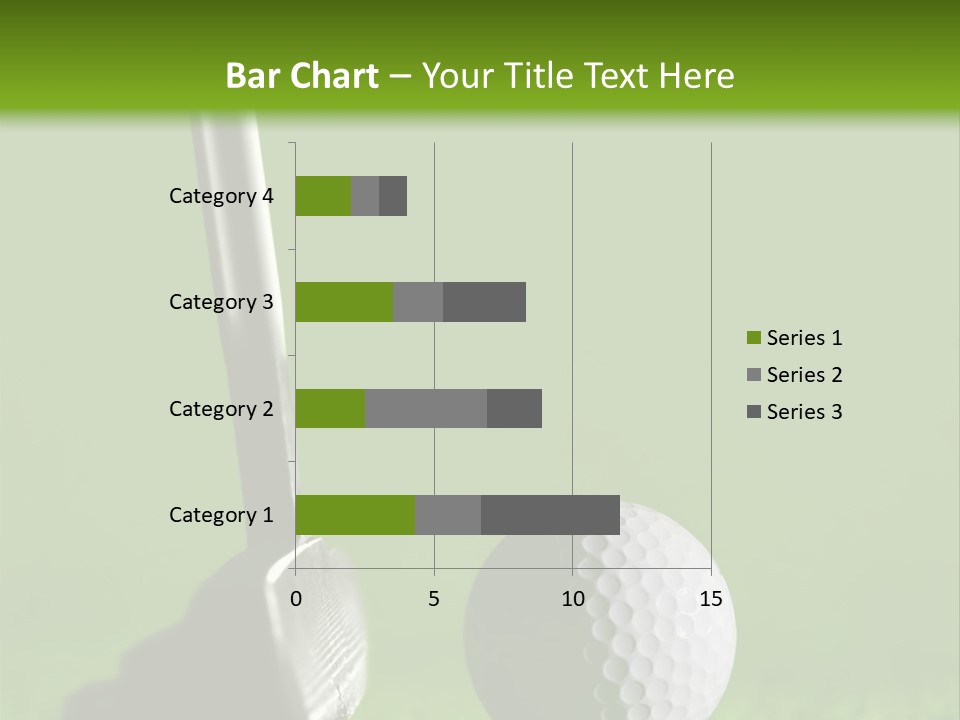Golf Stick And Ball On The Green Grass With Green Background PowerPoint Template