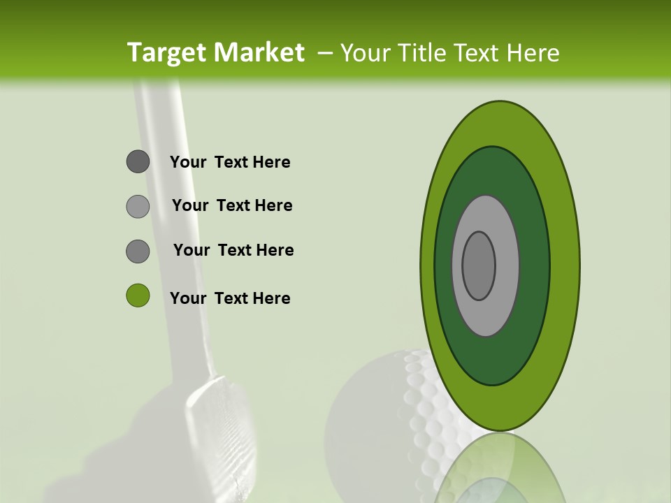 Golf Stick And Ball On The Green Grass With Green Background PowerPoint Template
