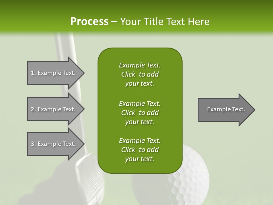Golf Stick And Ball On The Green Grass With Green Background PowerPoint Template