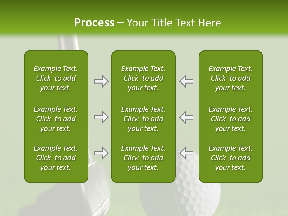 Golf Stick And Ball On The Green Grass With Green Background PowerPoint Template