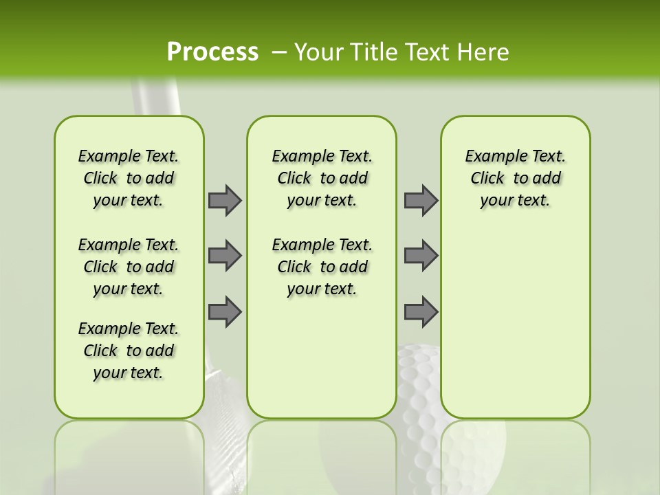 Golf Stick And Ball On The Green Grass With Green Background PowerPoint Template