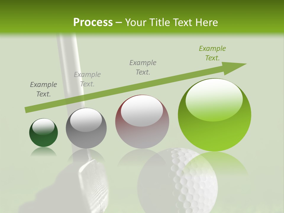 Golf Stick And Ball On The Green Grass With Green Background PowerPoint Template