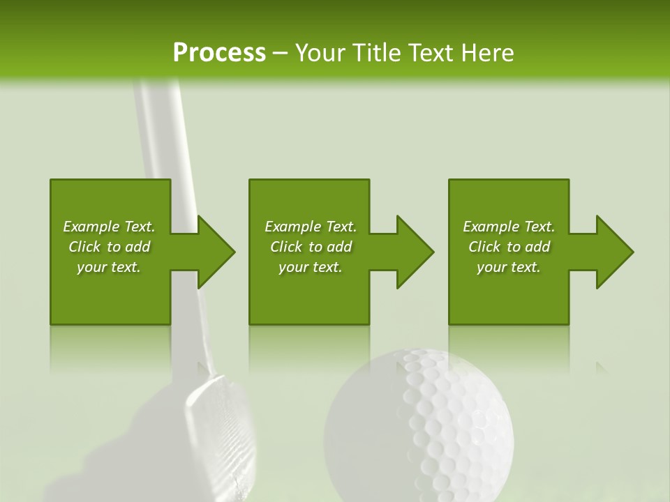 Golf Stick And Ball On The Green Grass With Green Background PowerPoint Template