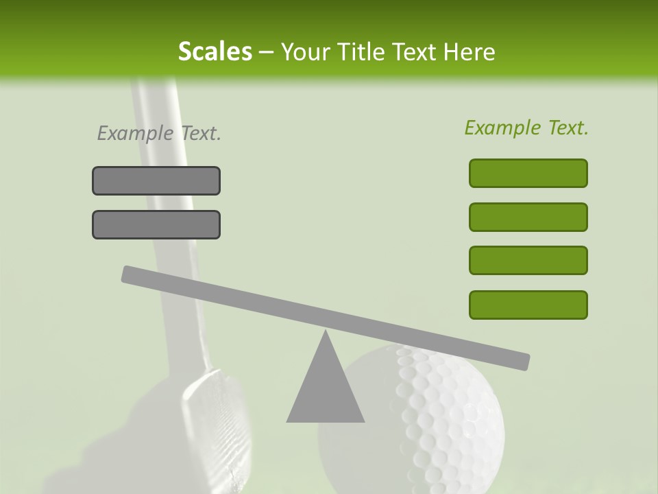 Golf Stick And Ball On The Green Grass With Green Background PowerPoint Template