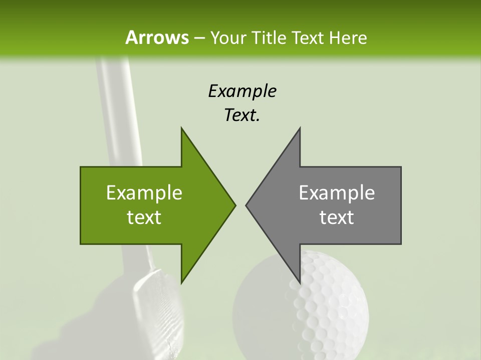 Golf Stick And Ball On The Green Grass With Green Background PowerPoint Template