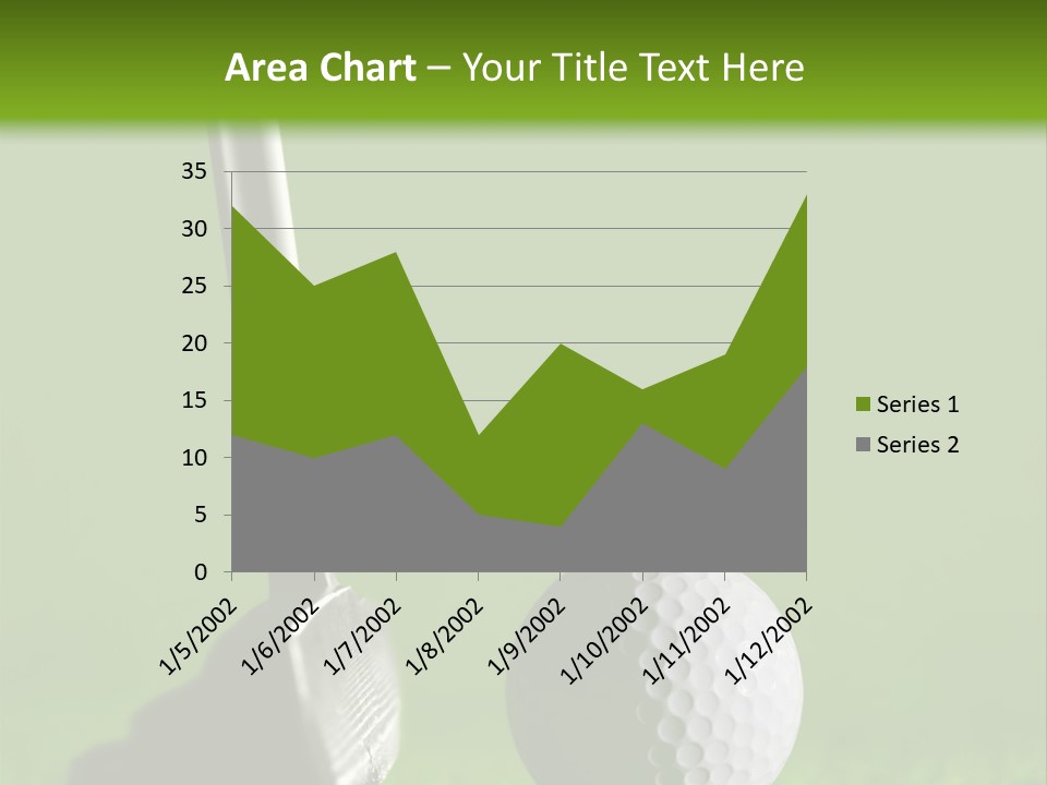 Golf Stick And Ball On The Green Grass With Green Background PowerPoint Template