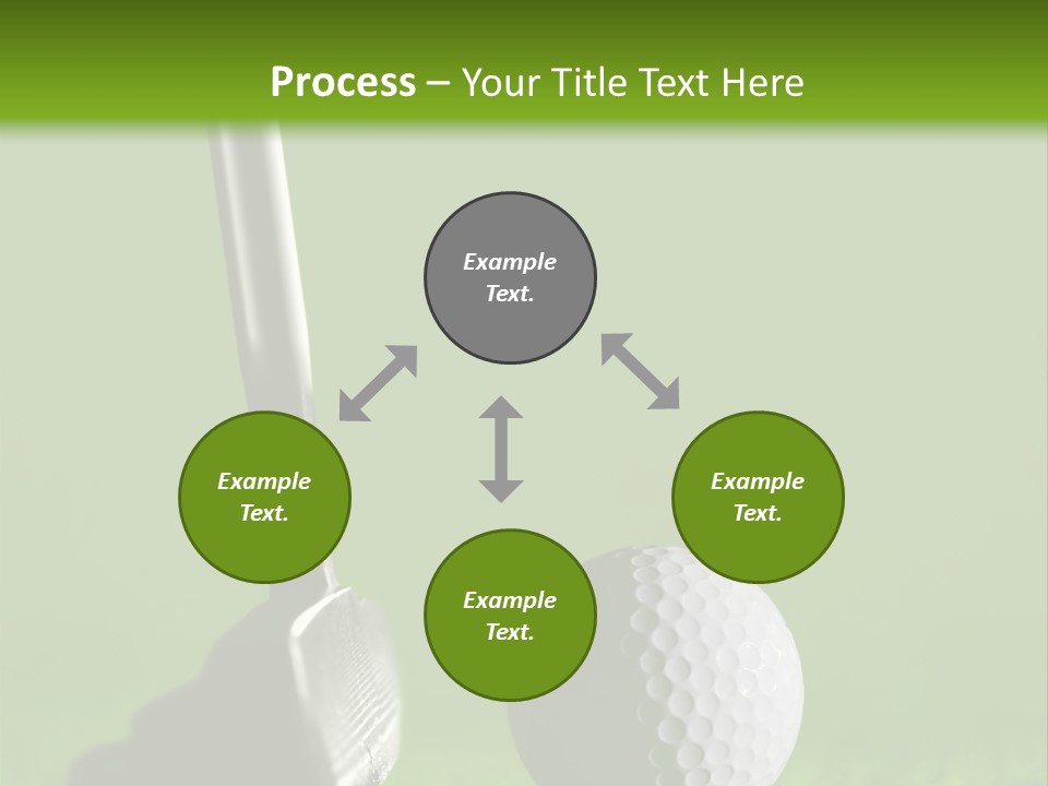 Golf Stick And Ball On The Green Grass With Green Background PowerPoint Template