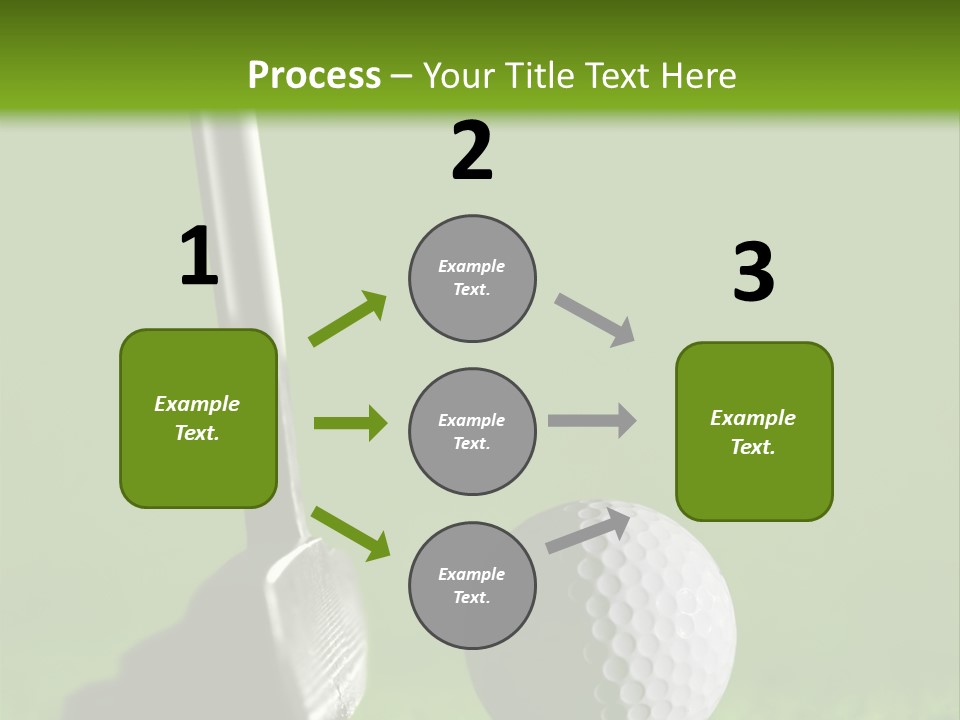 Golf Stick And Ball On The Green Grass With Green Background PowerPoint Template