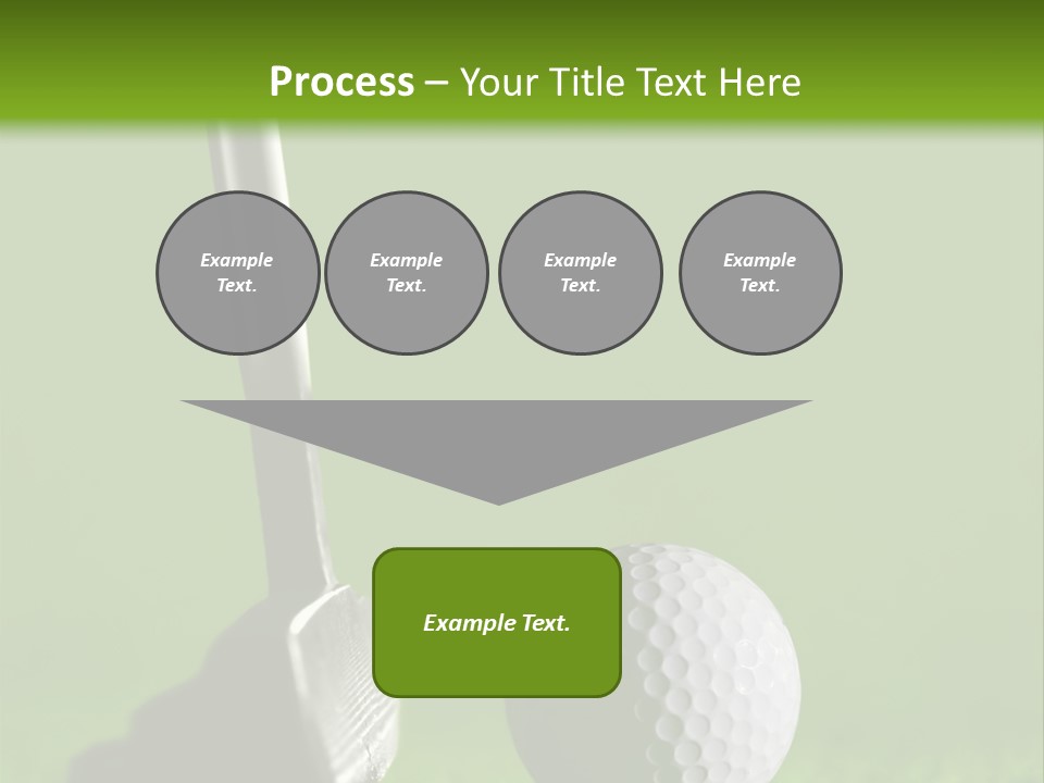 Golf Stick And Ball On The Green Grass With Green Background PowerPoint Template