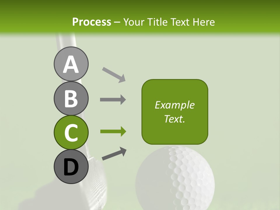 Golf Stick And Ball On The Green Grass With Green Background PowerPoint Template