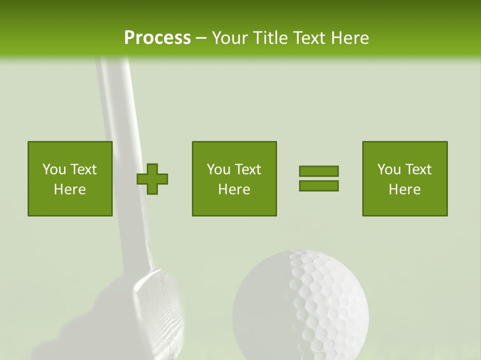 Golf Stick And Ball On The Green Grass With Green Background PowerPoint Template