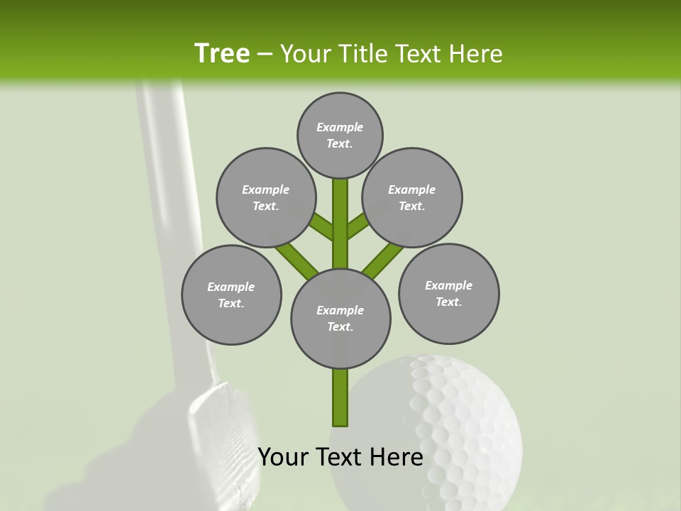 Golf Stick And Ball On The Green Grass With Green Background PowerPoint Template