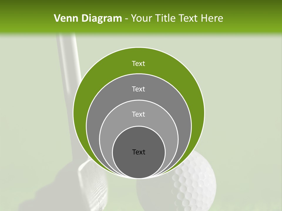Golf Stick And Ball On The Green Grass With Green Background PowerPoint Template