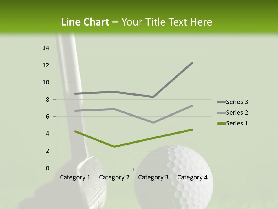 Golf Stick And Ball On The Green Grass With Green Background PowerPoint Template