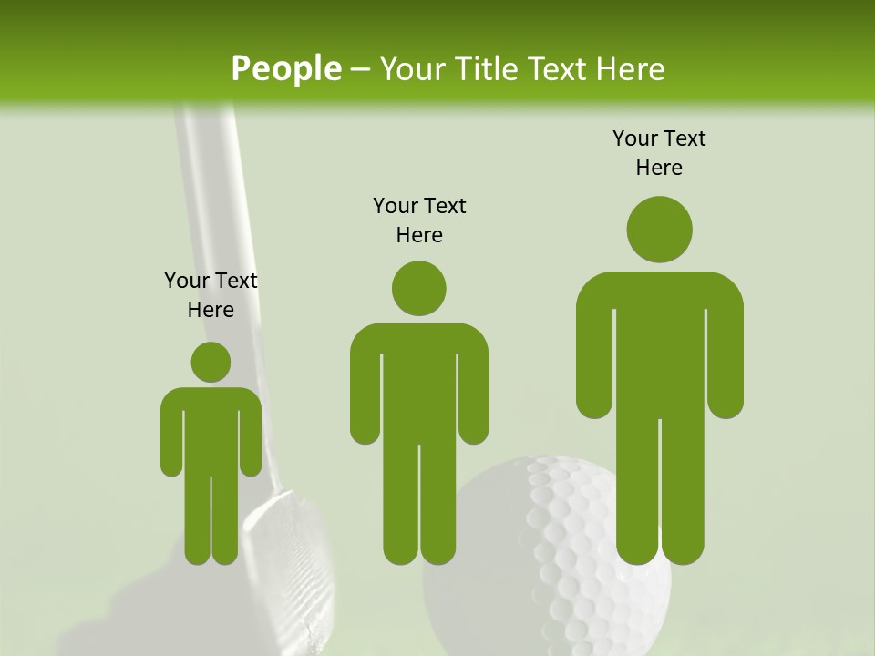 Golf Stick And Ball On The Green Grass With Green Background PowerPoint Template