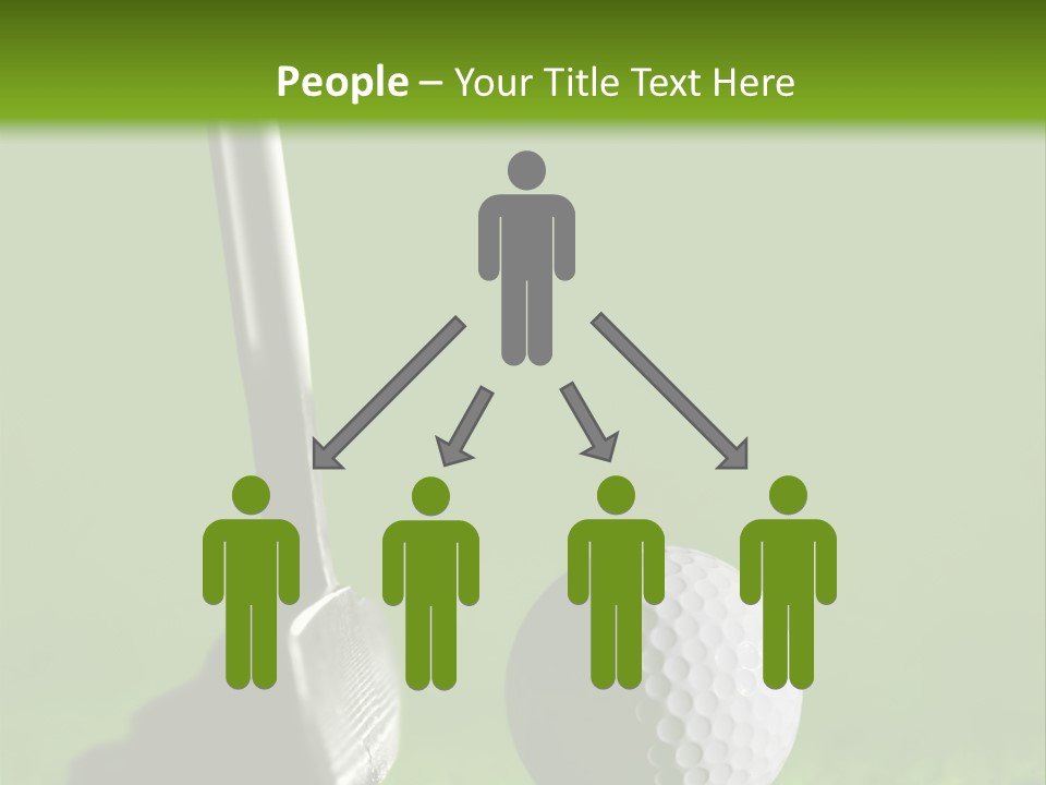 Golf Stick And Ball On The Green Grass With Green Background PowerPoint Template