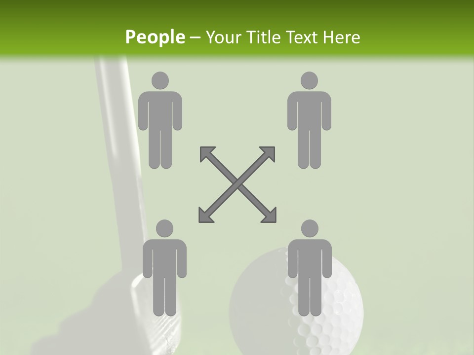 Golf Stick And Ball On The Green Grass With Green Background PowerPoint Template