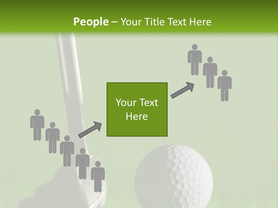 Golf Stick And Ball On The Green Grass With Green Background PowerPoint Template