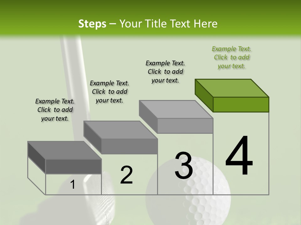 Golf Stick And Ball On The Green Grass With Green Background PowerPoint Template