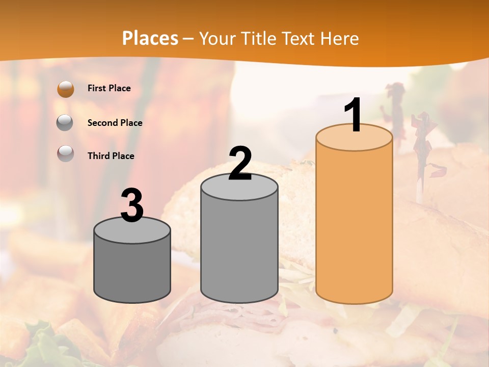 Grilled Chicken Cordon Bleu With Ham Sandwich At An Outdoor Cafe PowerPoint Template