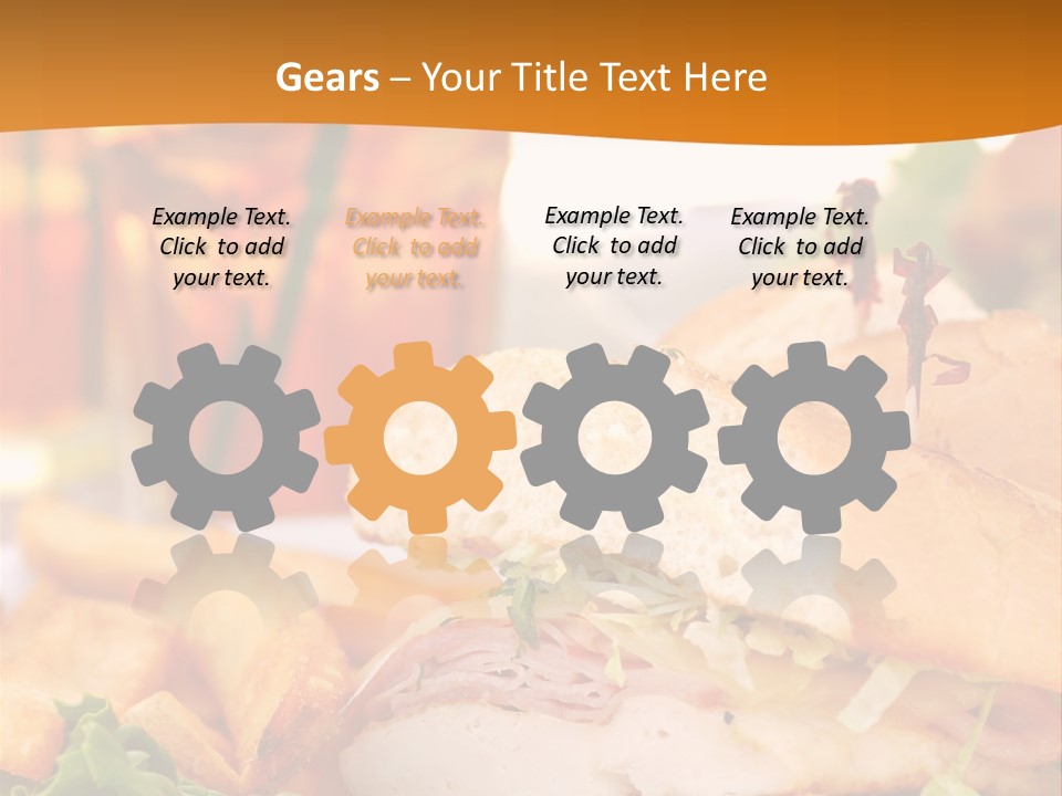 Grilled Chicken Cordon Bleu With Ham Sandwich At An Outdoor Cafe PowerPoint Template