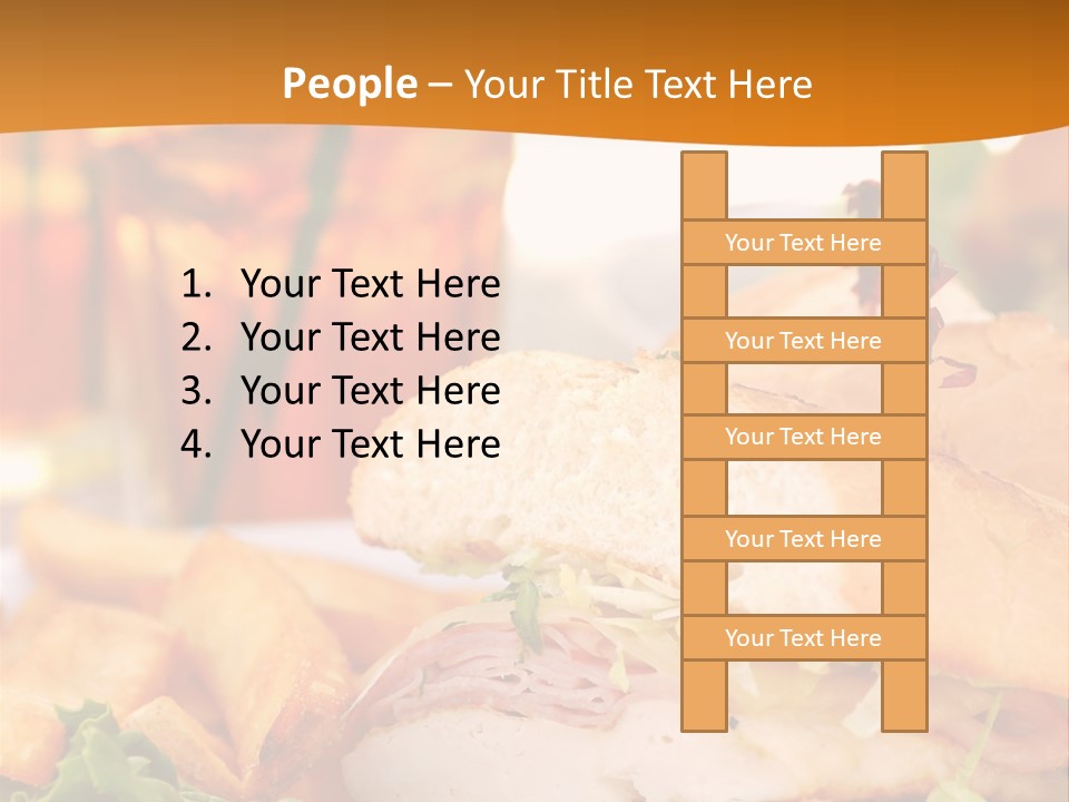 Grilled Chicken Cordon Bleu With Ham Sandwich At An Outdoor Cafe PowerPoint Template