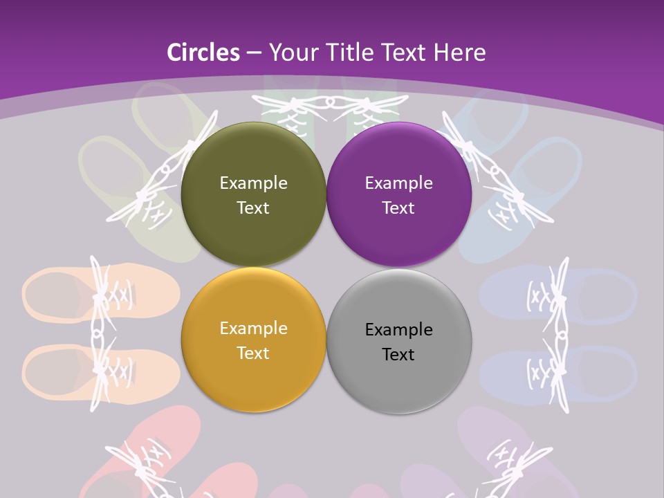 Colorful Shoes In A Circle Stock Vector Illustration: PowerPoint Template