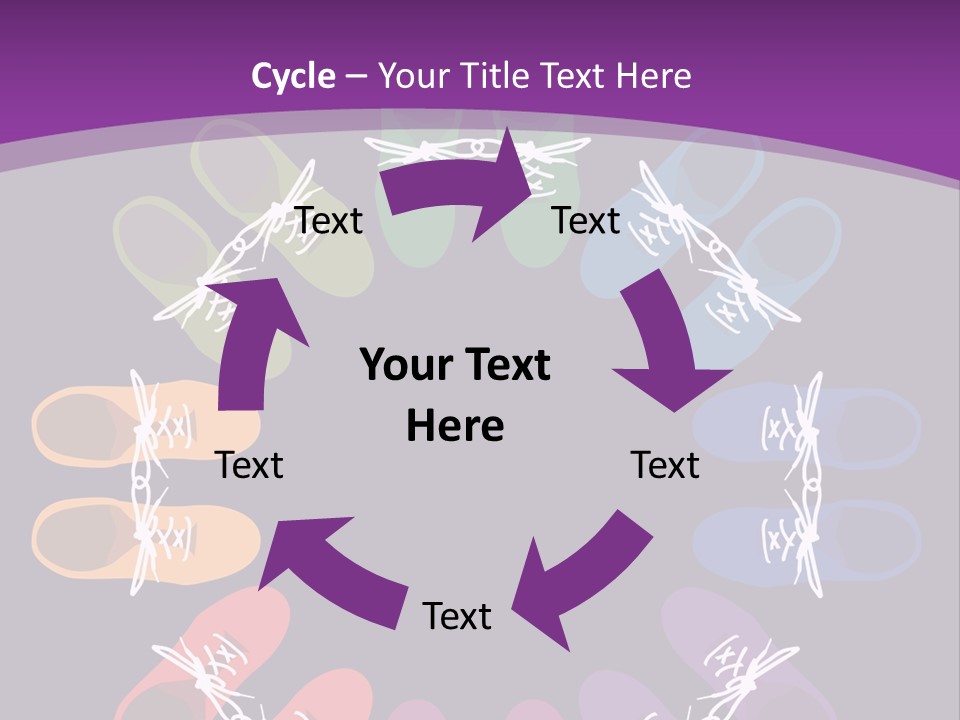Colorful Shoes In A Circle Stock Vector Illustration: PowerPoint Template