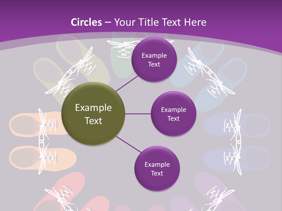 Colorful Shoes In A Circle Stock Vector Illustration: PowerPoint Template