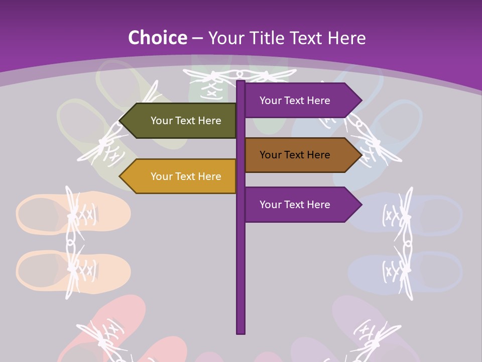 Colorful Shoes In A Circle Stock Vector Illustration: PowerPoint Template
